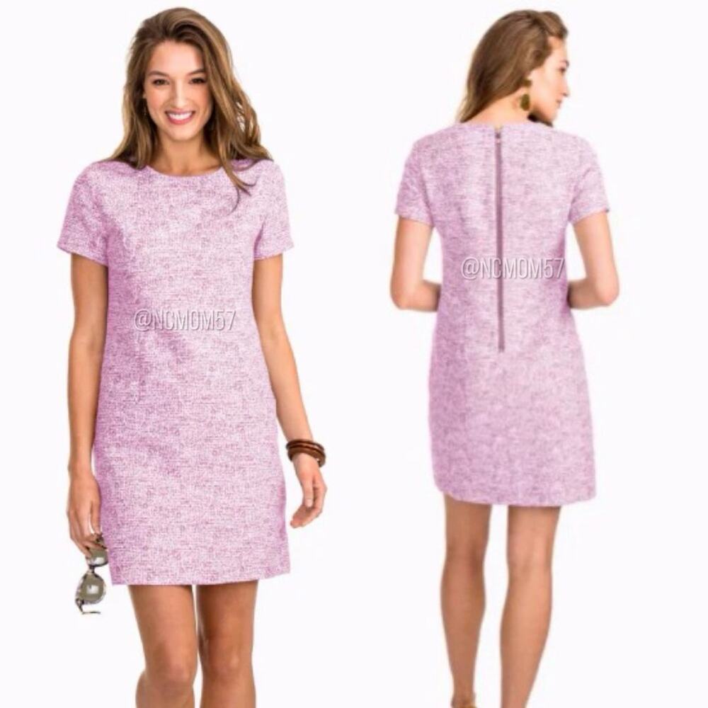 Southern Tide Purple Paislee Short Sleeve Shift Dress